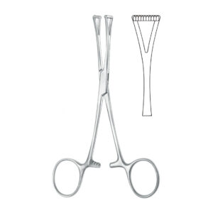 001-012-022 Collin Tongue Forceps, Triangled Jaw